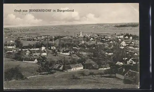 AK Jennersdorf /Burgenland, Ortsansicht mit Blick in die Landschaft