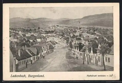 AK Lackenbach, Ortsansicht aus der Vogelschau