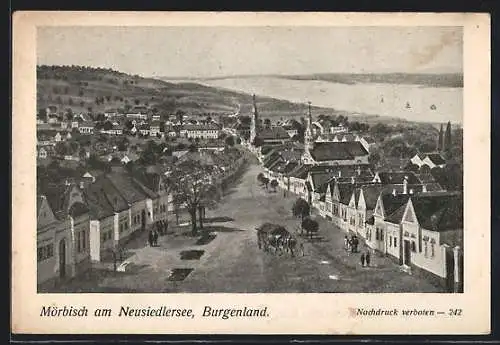 AK Mörbisch am Neusiedlersee, Strassenpartie mit Kirche