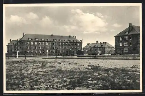 AK Rendsburg, Neue Artillerie-Kaserne, Panoramablick