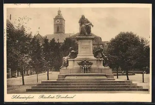 AK Schweinfurt, am Rückert-Denkmal