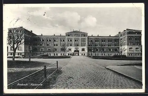 AK Ansbach, Kaserne vom Zufahrtsweg aus