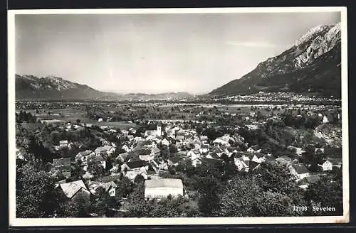 AK Sevelen, Panoramablick auf Ort und Umgebung