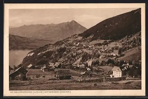 AK St. Beatenberg, Ortsansicht mit Niesen