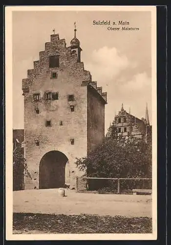 AK Sulzfeld / Main, Blick zum oberen Mainturm