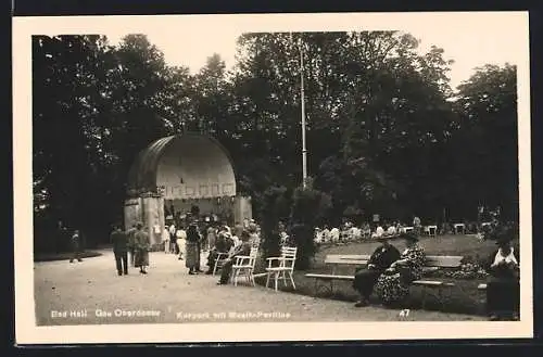 AK Bad Hall, Kurpark mit Musikpavillon