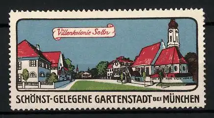 Reklamemarke Solln, Villenkolonie, Gartenstadt bei München