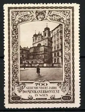 Reklamemarke Wien, 700 Jahre Dominikanerkontent, Maria Rotunda, 1227-1927