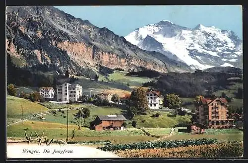 AK Wengen, Teilansicht mit Jungfrau