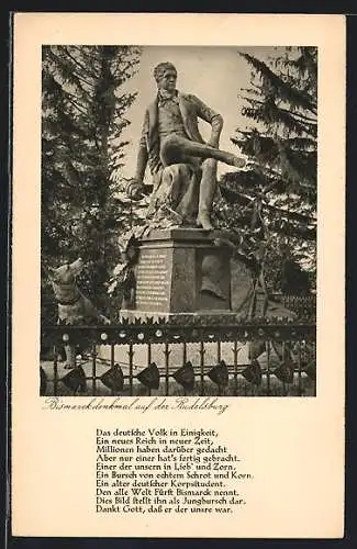 AK Rudelsburg /Thüringen, Das Bismarck-Denkmal