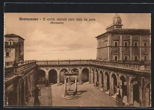 AK Montecassino, il cortile centrale visto dalle tre porte, Bramante