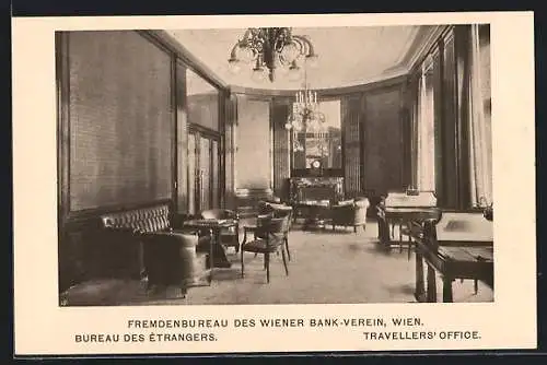 AK Wien, Am Hof, Fremdenbureau des Wiener Bank Verein, Innenansicht