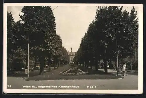 AK Wien, Blick in Hof 1 vom Allgemeinen Krankenhaus