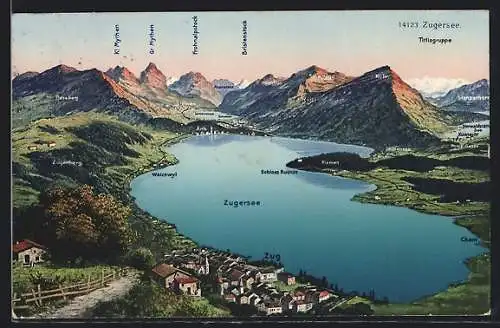 AK Zug, Zugersee mit Tirlisgruppe