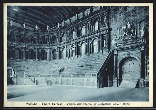 AK Parma, Teatro Farnese, Veduta dall` Interno