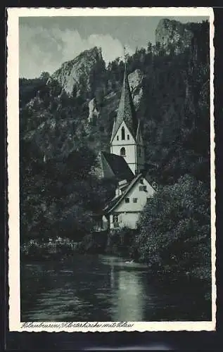 AK Blaubeuren, Klosterkirche mit Blau