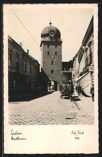 AK Leoben, Ansicht vom Stadtturm