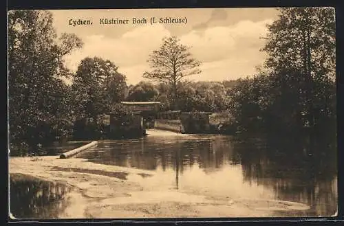 AK Lychen, I. Schleuse am Küstriner Bach