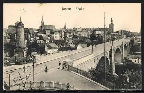 AK Bautzen, Blick auf die Kronprinzenbrücke