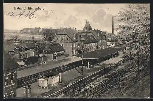 AK Eichenberg / Fuldatal, Bahnhof mit Rangiergleisen