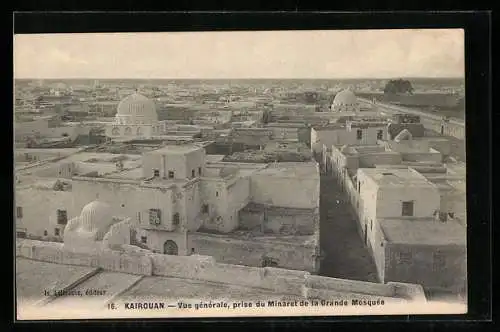 AK Kairouan, Vue générale, prise du Minaret de la Grande Mosquée