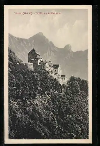 AK Vaduz, Schloss Liechtenstein mit dem Rappenstein