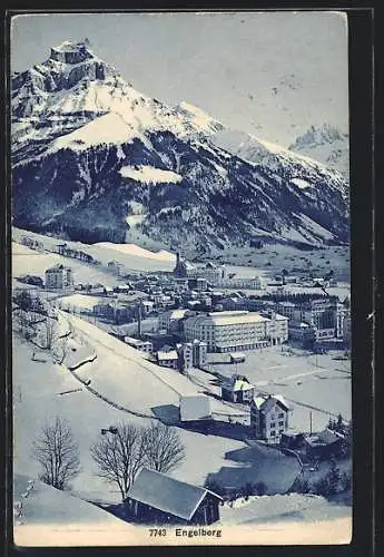 AK Engelberg, Ortsansicht aus der Vogelschau