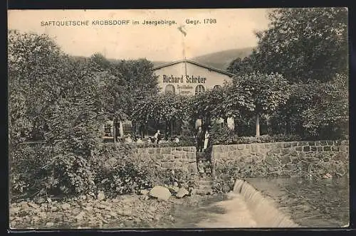 AK Krobsdorf im Isergebirge, Saftquetsche von Richard Schröer