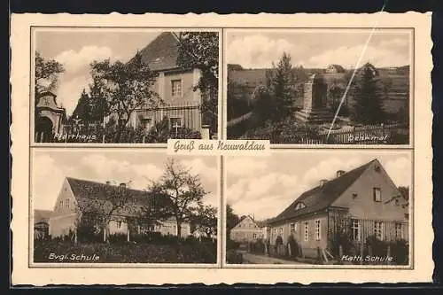 AK Neuwaldau, Kath. und evgl. Schule, Denkmal, Pfarrhaus