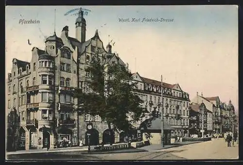 AK Pforzheim, Westl. Karl Friedrich-Strasse