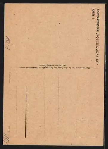 AK Volkssolidarität...Nicht erschlaffen, Wohnraum schaffen, DDR-Propaganda