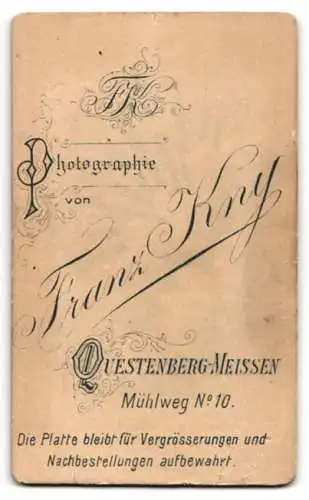 Fotografie Franz Kny, Questenberg-Meissen, Mühlweg 10, Junger Herr im Anzug mit Fliege
