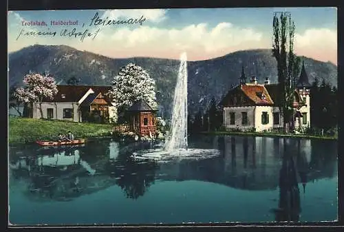 AK Trofaiach, Hotel Haiderhof mit Fontaine