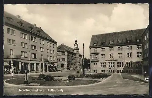 AK Nordhausen /Harz, Lutherplatz mit Kreissparkasse