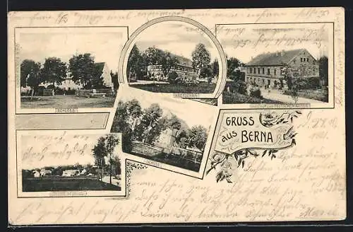 AK Berna, Gasthof zum Deutschen Kaiser, Schloss, Kretscham