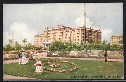 Künstler-AK Lido-Venezia, Grand Hotel des Bains