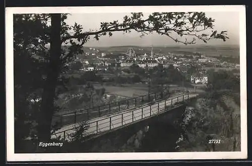 AK Eggenburg /N.-Ö., Ortsansicht mit Brücke