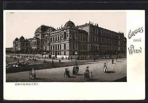 Lithographie Wien, Universität und Flaneure