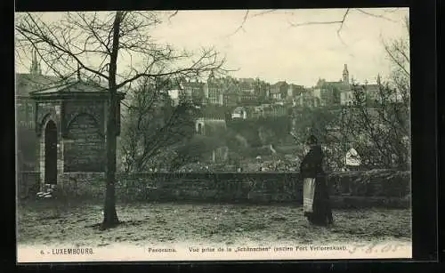 AK Luxembourg, Panorama, Vue prise de la Schänzchen (ancien Fort Verlorenkost)