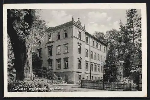 AK Wolkenstein-Warmbad, Partie am Hotel Kurhaus mit Haus Daheim