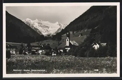 AK Medratz i. Stubai, Gletscherblick mit Medratz