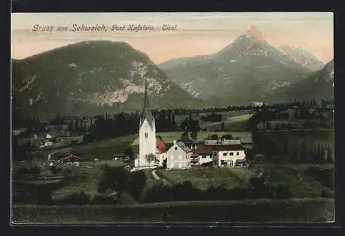 AK Schwoich /Kufstein, Ortspartie mit Kirche