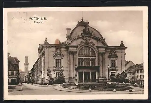 AK Fürth i. B., Theater mit Strassenpartie