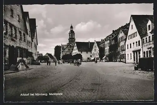 AK Altdorf bei Nürnberg, Marktplatz mit Geschäften