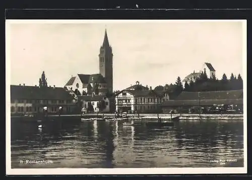 AK Romanshorn, Uferpartie mit Kirche