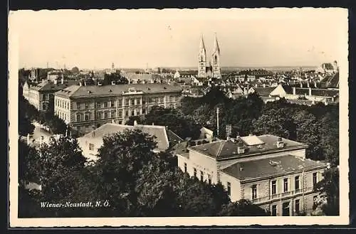 AK Wiener-Neustadt /N.-Ö., Teilansicht mit Kirche