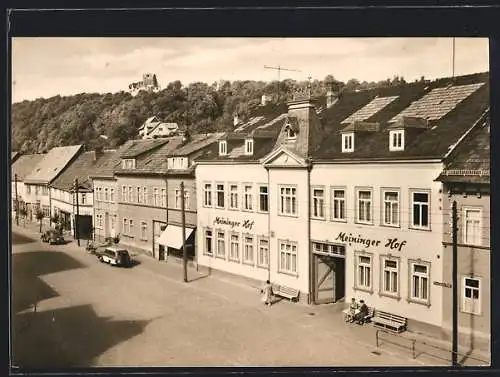 AK Kranichfeld /Ilm, Gasthaus Meininger Hof an der Ernst-Thälmann-Str., das Oberschloss