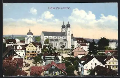 AK Eschenbach, Teilansicht mit Pfarrkirche