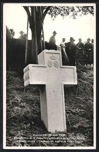 AK Küssnacht, 28. Juni 1936-Benediction de la Chapelle à la mèmaire de la Reine Astrid