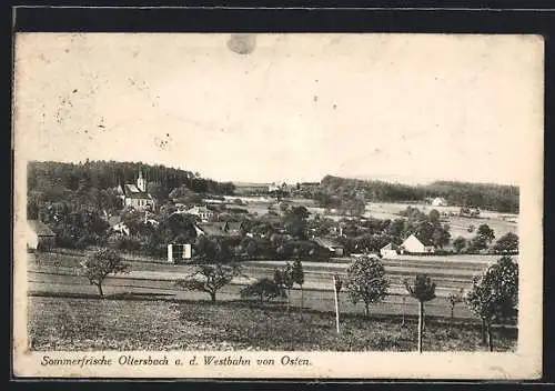 AK Neulengbach, Ollersbach a. d. Westbahn, Totale von Osten gesehen